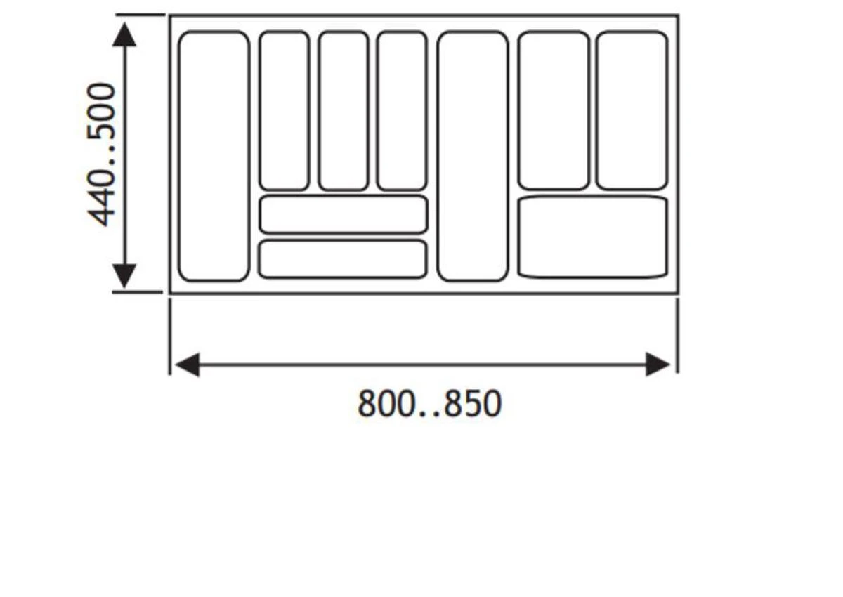 Culinorm Bestekbak - Besteklade - 85 Cm Breed X 50 Cm Diep - Grijs 3 Culinorm Bestekbak - Besteklade - 85 Cm Breed X 50 Cm Diep - Grijs - Afbeelding 3