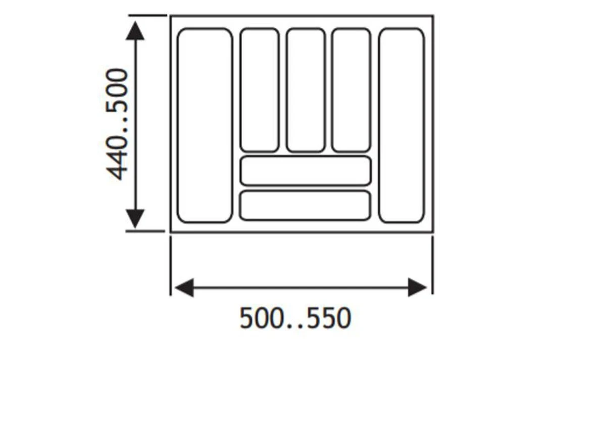 Culinorm Bestekbak - Besteklade - 55 Cm Breed X 50 Cm Diep - Grijs 3 Culinorm Bestekbak - Besteklade - 55 Cm Breed X 50 Cm Diep - Grijs - Afbeelding 3