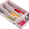 Bestekbak/bestekhouders 4-vaks Roze - 33 X 18 X 4 Cm - Keuken Opberg Accessoires