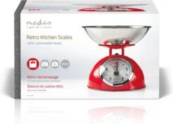 Nedis Keukenweegschaal - Analoog - Roestvrij Staal - Verwijderbare Kom - Rood -Merkloos Verkoopwinkel 1200x860 2