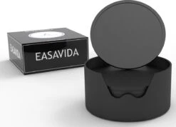 Easavida – Onderzetters Voor Glazen – 10 Stuks – Siliconen – Onderlegger – Inclusief Houder – Inclusief E-book – Zwart – Rond Design