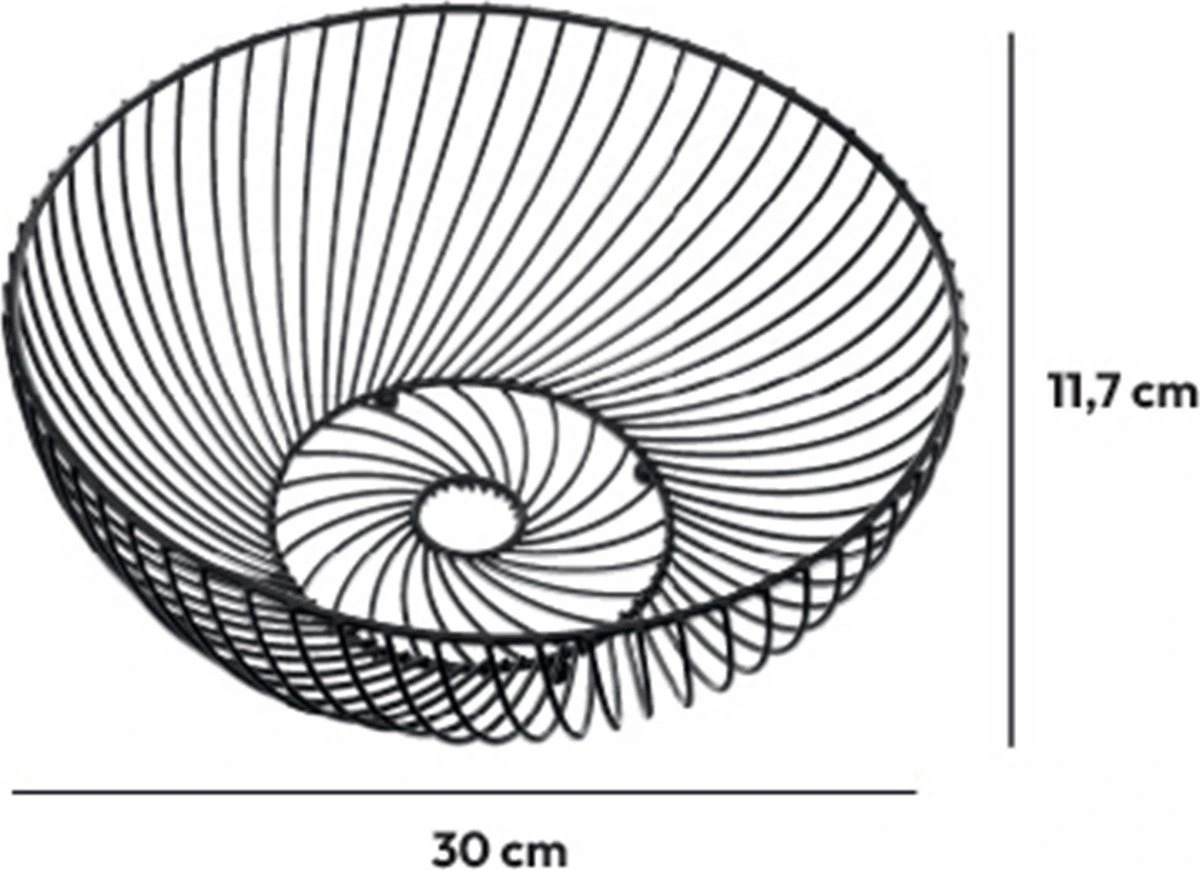 Fruitschaal/fruitmand Rond Zwart Metaal 30 Cm - Fruitschalen/fruitmanden - Draadmand Van Metaal 3 Fruitschaal/fruitmand Rond Zwart Metaal 30 Cm - Fruitschalen/fruitmanden - Draadmand Van Metaal - Afbeelding 3