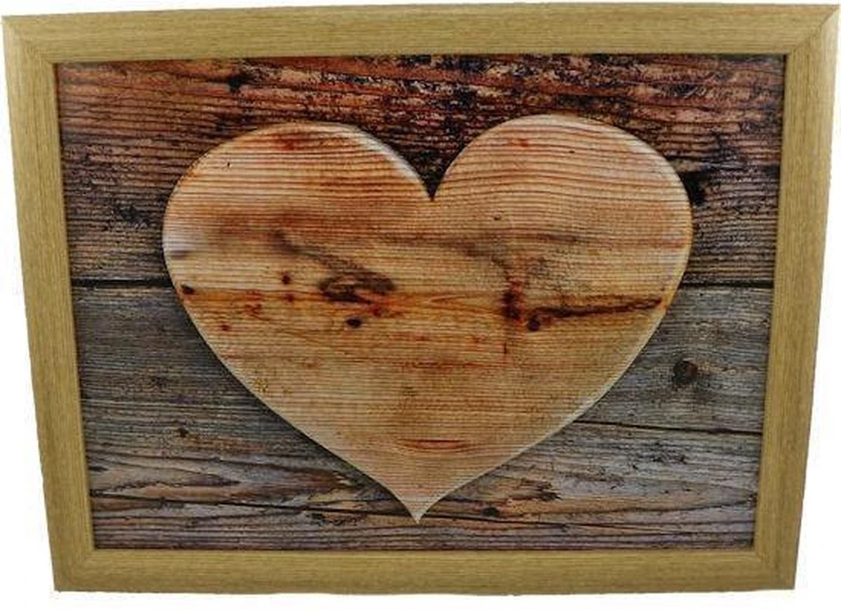 Laptray - Schootkussen Houten Hart 1 Laptray - Schootkussen Houten Hart