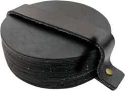 Brute Strength - Onderzetters Voor Glazen - Leer - Zwart - Rond - 10 Stuks