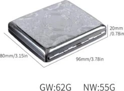 Merkloos Luxe Sigarettenhouder - Sigaretten Box 3 - Sigaretten Opbergdoosje - Sigaretten Koker Metaal - 20 Sigaretten - Cigarettecase -Merkloos Verkoopwinkel 1200x874 1