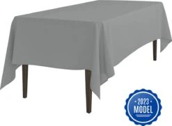 WITTS Luxe Tafelkleed - Hoge Kwaliteit/ Waterafstotend - Tafellaken - Grijs - 259x152 CM - Tafelzeil - Tafelkleed Katoen