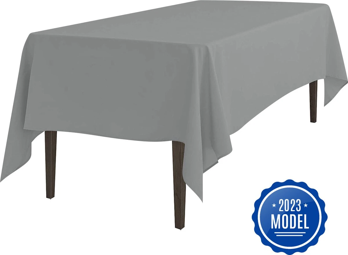 WITTS Luxe Tafelkleed - Hoge Kwaliteit/ Waterafstotend - Tafellaken - Grijs - 259x152 CM - Tafelzeil - Tafelkleed Katoen 1 WITTS Luxe Tafelkleed - Hoge Kwaliteit/ Waterafstotend - Tafellaken - Grijs - 259x152 CM - Tafelzeil - Tafelkleed Katoen