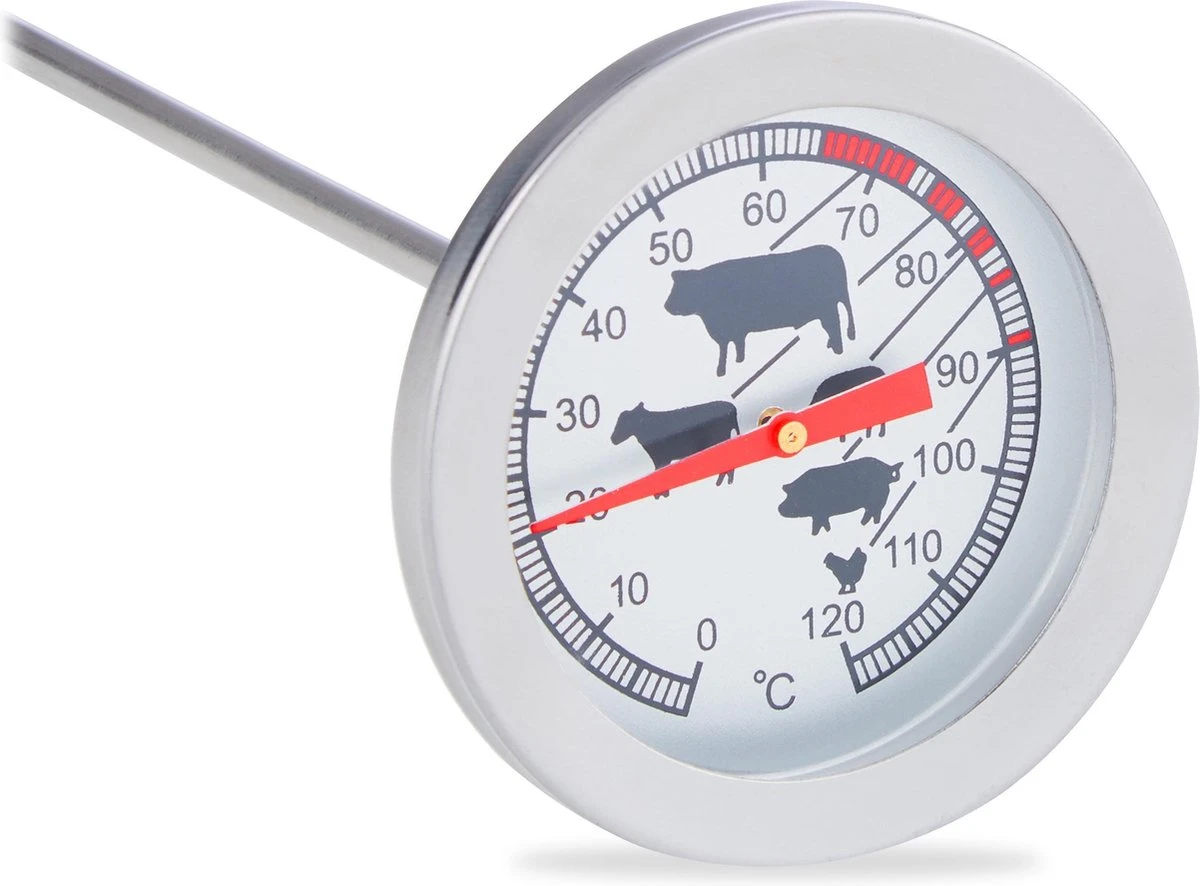 Relaxdays Vleesthermometer Analoog - Bbq Thermometer Rvs - Braadthermometer 20 Cm Barbecue 1 Relaxdays Vleesthermometer Analoog - Bbq Thermometer Rvs - Braadthermometer 20 Cm Barbecue