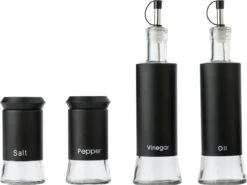 Merkloos Olie En Azijn Stel - Zout En Peper Set - Oil En Vinigar - Complete Set