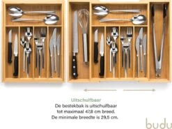 Budu Uitschuifbare Bamboe Bestekbak #38 (38 Cm Diep) - Bestekcassette Hout - Besteklade - 38 X 29,5 - 47,8 Cm - 5/7 Vakken -Merkloos Verkoopwinkel 1200x900 9