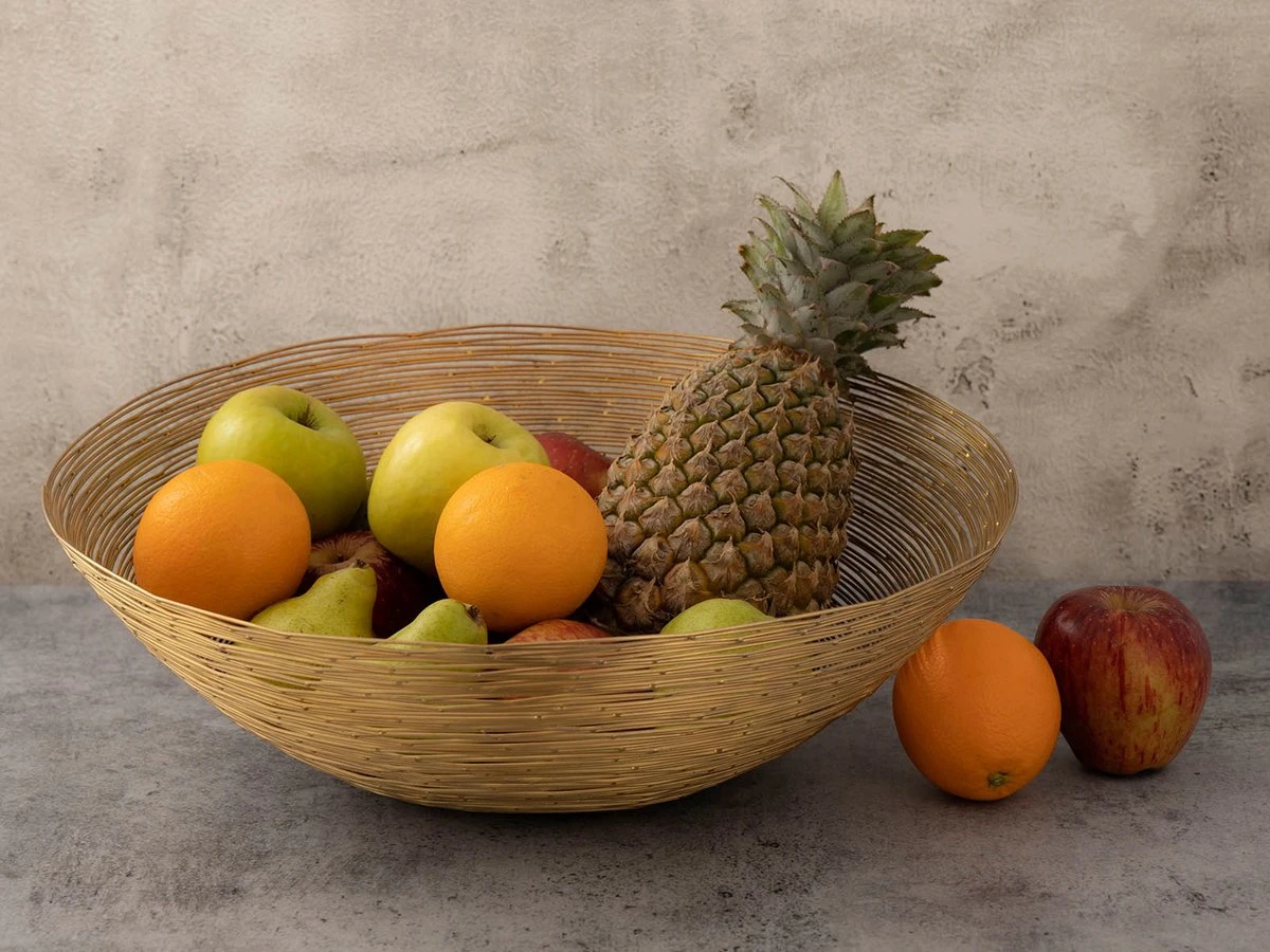 Parya Home - Fruitschaal Rond - ø 30 Cm - Goud - Metaal 2 Parya Home - Fruitschaal Rond - ø 30 Cm - Goud - Metaal - Afbeelding 2