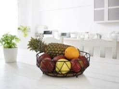 Parya Home - Fruitmand Metaal Broodmand Ronde Fruitschaal Neo 28 Cm H 10 Cm Zwart Metaal -Merkloos Verkoopwinkel 1200x900 96