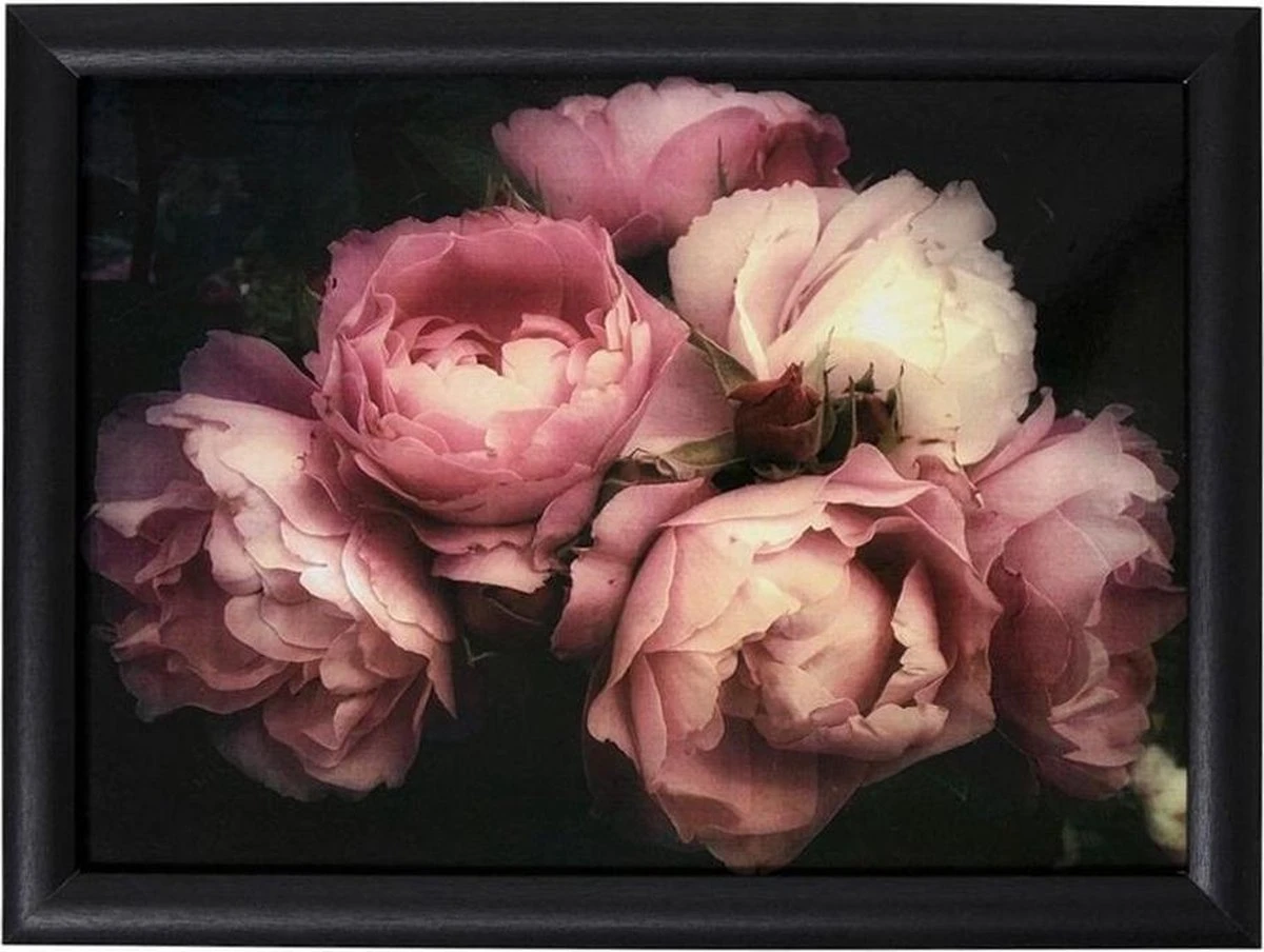 Merkloos Schootkussen/laptray Zwart Met Vintage Pioenrozen Print 33 X 43 Cm - Botanisch - Schoottafel - Dienblad Voor Op Schoot 1 Merkloos Schootkussen/laptray Zwart Met Vintage Pioenrozen Print 33 X 43 Cm - Botanisch - Schoottafel - Dienblad Voor Op Schoot