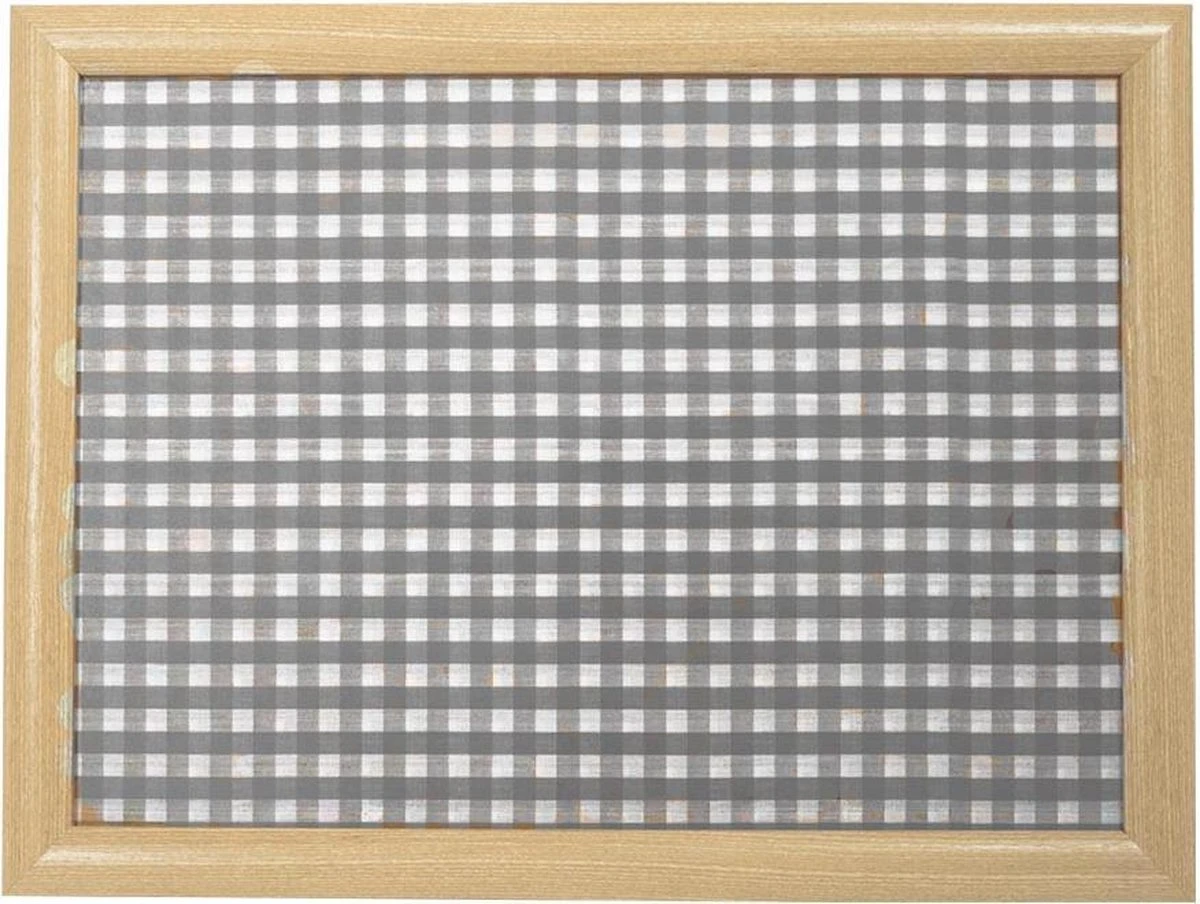 Mars & More Laptray - Schootkussen - Ruitjes Grijs/wit 3 Mars & More Laptray - Schootkussen - Ruitjes Grijs/wit - Afbeelding 3