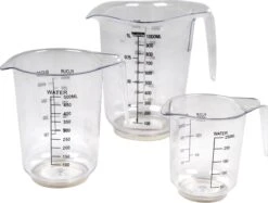 Excellent Houseware Maatbekersset - 3 Stuks - Transparant