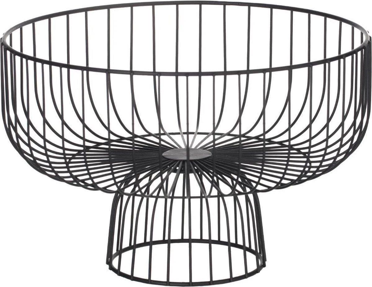 Fruitschaal/fruitmand Rond Op Voet Zwart Metaal 28 Cm - Fruitschalen/fruitmanden - Draadmand Van Metaal 1 Fruitschaal/fruitmand Rond Op Voet Zwart Metaal 28 Cm - Fruitschalen/fruitmanden - Draadmand Van Metaal