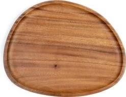 Oliva's - Dienblad / Serveerschaal / Houten Plateau - 21 X 26 Cm - Ovaal - Hout Walnoot