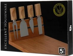 Merkloos Excellent Houseware Kaasplankje Met 4 Mesjes - Bamboe -Merkloos Verkoopwinkel 1200x925 4