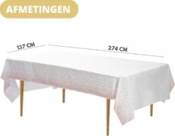 Pazzo Festa - Wegwerp Tafelkleed - 2 Stuks - Wit Rose - Vlek & Geurvrij - Verjaardagen - Gender Reveal - Baby Shower - Party's - -Merkloos Verkoopwinkel 1200x931 4
