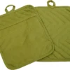 Roegaarden Pannenlappen - Pannenlap - 2 Stuks - Met Insteekvakken - Groen