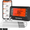 Hermanos® Digitale BBQ Thermometer Draadloos - Keukenthermometer - Bluetooth Met App - 4 Sondes - Magneet - Incl. Batterijen
