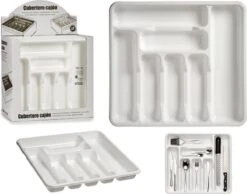 Kunststof Bestekbak/bestekhouder 7-vaks Wit 42 X 39 Cm - Keukenlade/besteklade Inzetbakken -Merkloos Verkoopwinkel 1200x941