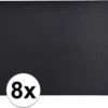 Merkloos 8x Placemats Van Zwart Leer 43 X 30 Cm