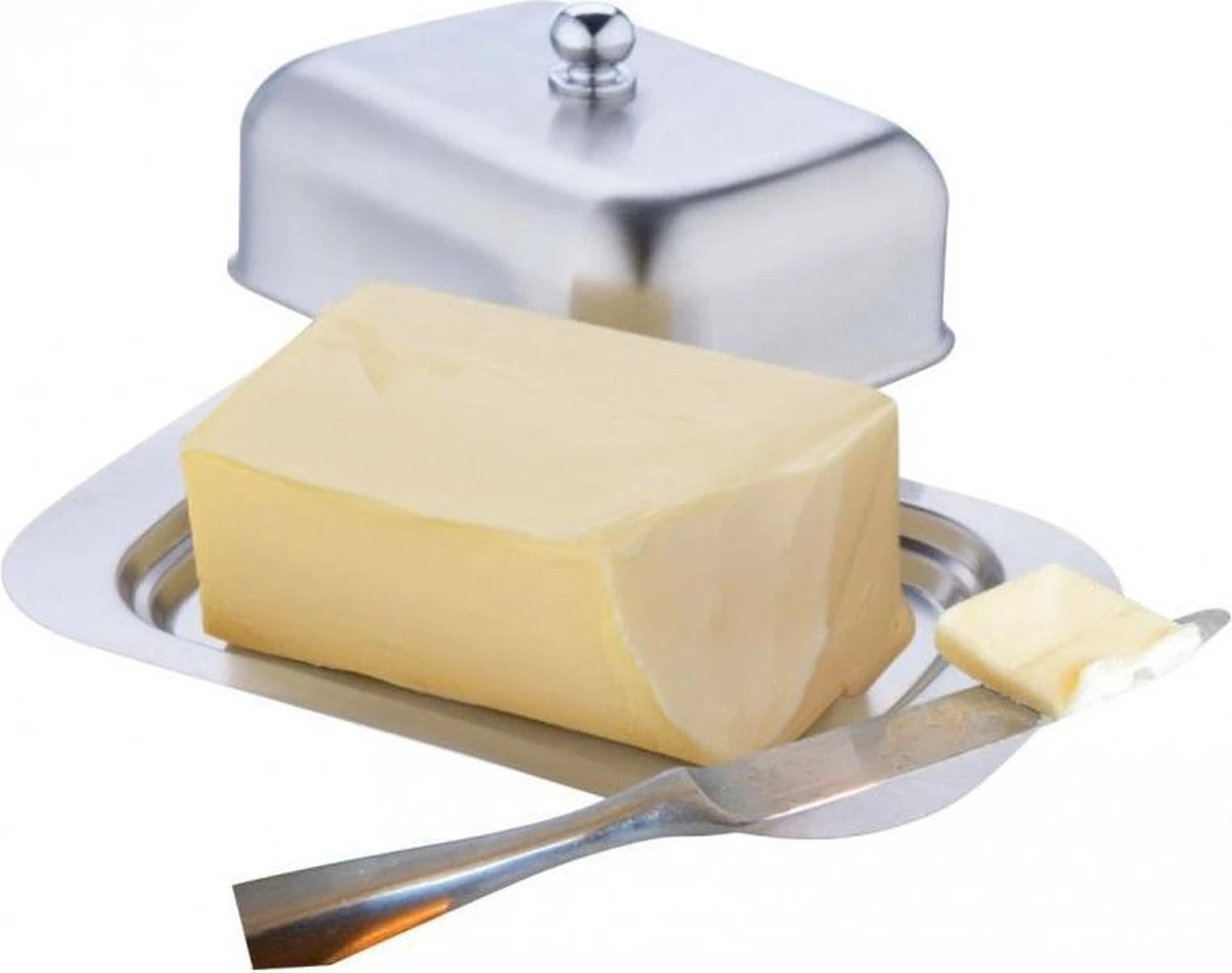 Botervloot Met Deksel - RVS - Mooie Opbergbox Voor Verse Boter - Foodsafe - Past Een Groot Stuk Boter In. 2 Botervloot Met Deksel - RVS - Mooie Opbergbox Voor Verse Boter - Foodsafe - Past Een Groot Stuk Boter In. - Afbeelding 2
