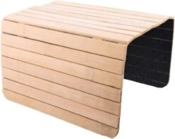 Merkloos Armleuning Dienblad LILLY - Lichtbruin - Bamboe - 44 X 24 Cm - Sofa Tray - Flexibel Bank Dienblad - Banktafeltje - Sofa Dienblad - Interieur