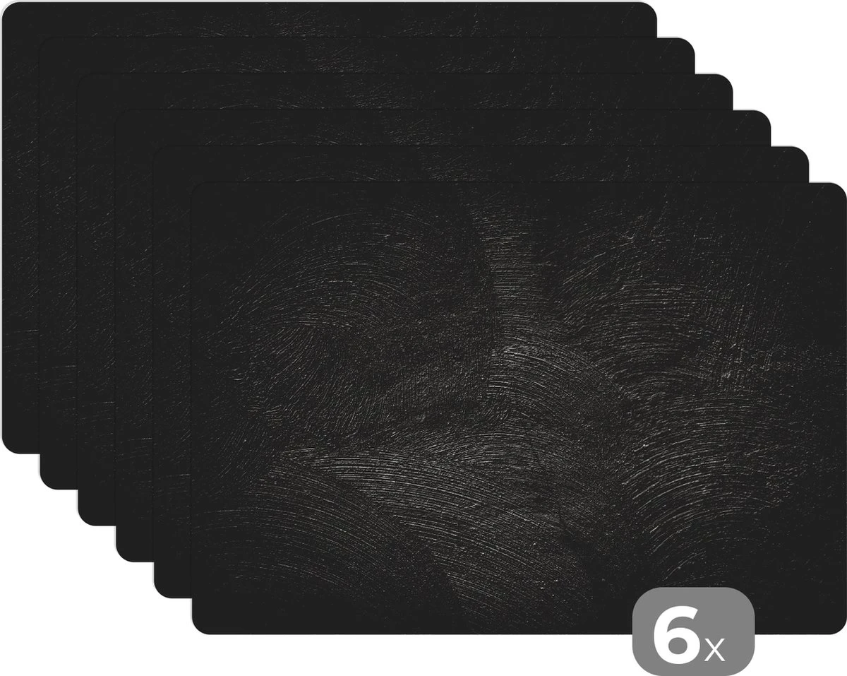 Placemat - Placemats Kunststof - Beton - Zwart - Industrieel - 45x30 Cm - 6 Stuks - Hittebestendig - Anti-Slip - Onderlegger - Afneembaar 1 Placemat - Placemats Kunststof - Beton - Zwart - Industrieel - 45x30 Cm - 6 Stuks - Hittebestendig - Anti-Slip - Onderlegger - Afneembaar