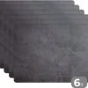 Placemats - Beton Print - Grijs - Industrieel - Onderleggers Placemat - Placemat - Onderlegger - 6 Stuks - 45x30 Cm