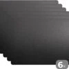 Placemat - Placemats Kunststof - Lederen Structuur - Zwart Wit - 45x30 Cm - 6 Stuks - Hittebestendig - Anti-Slip - Onderlegger - Afneembaar