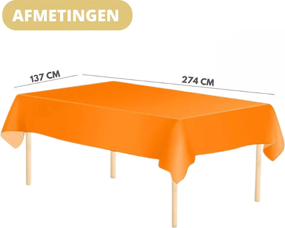 Pazzo Festa - Wegwerp Tafelkleed - 2 Stuks - Oranje - Vlek & Geurvrij - WK 2022 - Nederlandselftal - Holland - WK Versiering 4 Pazzo Festa - Wegwerp Tafelkleed - 2 Stuks - Oranje - Vlek & Geurvrij - WK 2022 - Nederlandselftal - Holland - WK Versiering - Afbeelding 4
