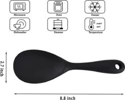 Doodadeals® Siliconen Rijstlepel - Rijst Opscheplepel - Rijstlepel Kunststof - Zwart - 1 Stuk -Merkloos Verkoopwinkel 1200x960