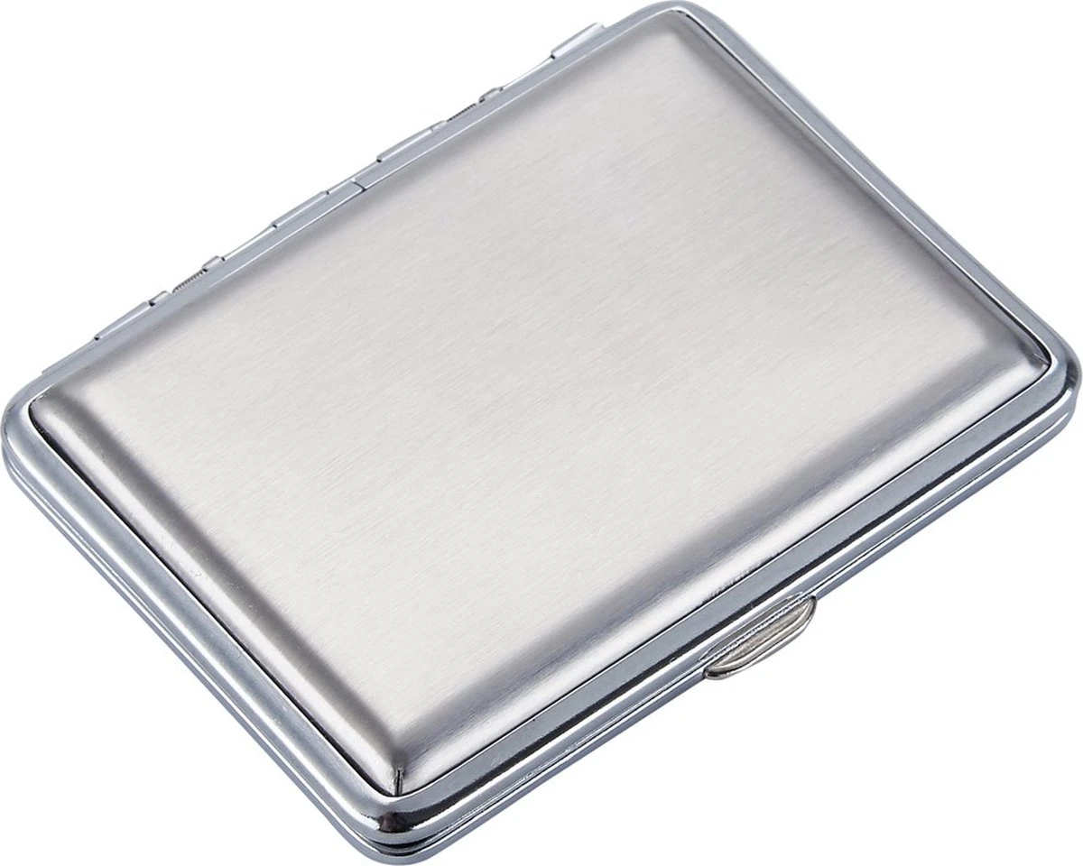 Sigarettendoosje Zilver - 16 Sigaretten - Luxe Sigarettenhouder - Hoge Kwaliteit 1 Sigarettendoosje Zilver - 16 Sigaretten - Luxe Sigarettenhouder - Hoge Kwaliteit