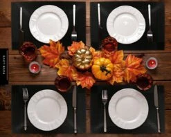 Four Love Placemats Kunststof - Kleur Zwart - Set Van 4 Stuks - Anti Slip Tafelbeschermer - Tafel Decoratie - Housewarming Cadeau - 45 X 30 Cm -Merkloos Verkoopwinkel 1200x960 9