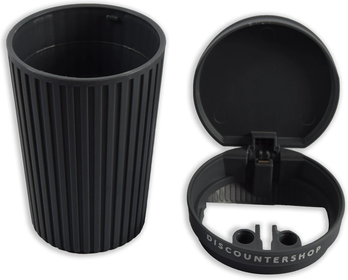 1 Stuks| Universele Asbak Voor In De Auto |Asbak Met Deksel | Voor Bekerhouder (Autoasbak) Of Buiten - 13.5 Cm Grijs 2 1 Stuks| Universele Asbak Voor In De Auto |Asbak Met Deksel | Voor Bekerhouder (Autoasbak) Of Buiten - 13.5 Cm Grijs - Afbeelding 2