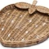 Riviera Maison Dienblad Aardbei Gevlochten, Serveerblad - Rustic Rattan Love For Strawberry Tray - Bruin - Rattan - 1 Stuk