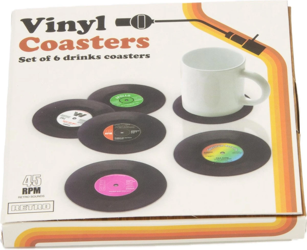 Merkloos Vinyl Platen Onderzetters Voor Glazen | LP Onderzetters (6 Stuks) | Onderzetters Met Anti-slip 5 Merkloos Vinyl Platen Onderzetters Voor Glazen | LP Onderzetters (6 Stuks) | Onderzetters Met Anti-slip - Afbeelding 5