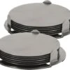 Excellent Houseware 12x Onderzetters Zilver RVS Met Houder 8,5 Cm Voor Glazen