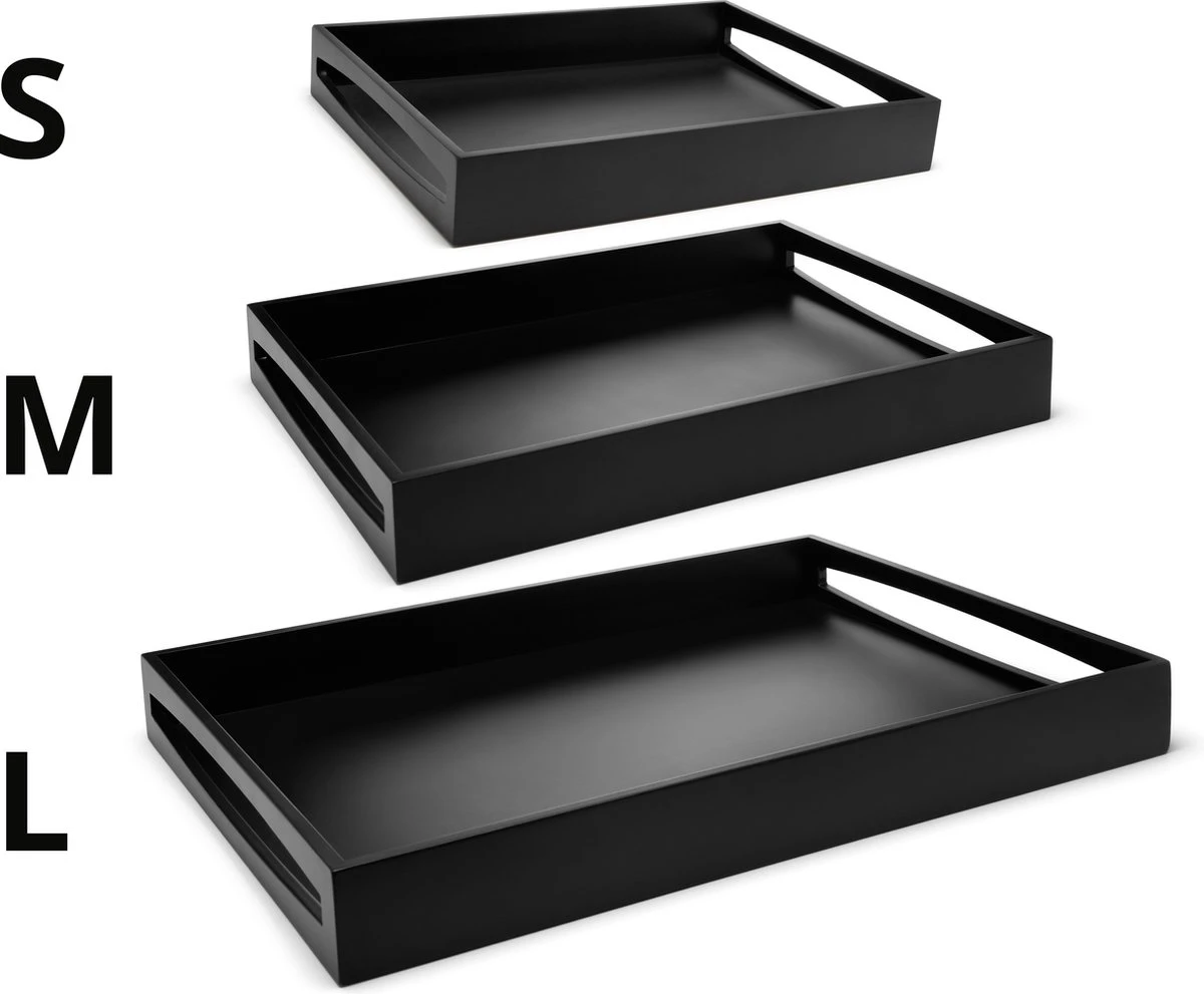 Leopold Vienna - Dienblad 40x30x6cm MDF Zwart 3 Leopold Vienna - Dienblad 40x30x6cm MDF Zwart - Afbeelding 3