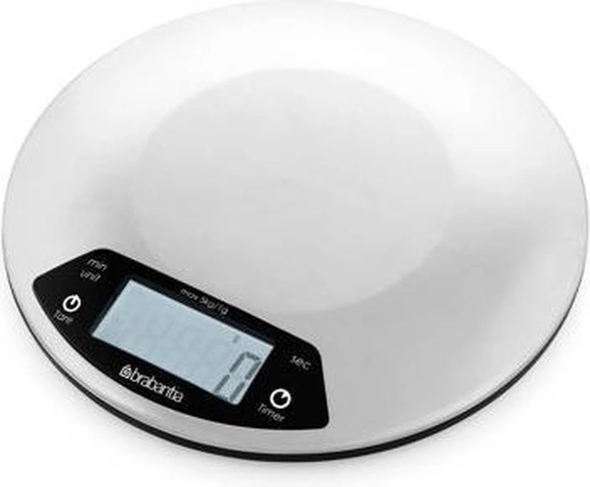 Brabantia Profile Keukenweegschaal - Rond - Met Kookwekker - RVS 9 Brabantia Profile Keukenweegschaal - Rond - Met Kookwekker - RVS - Afbeelding 9