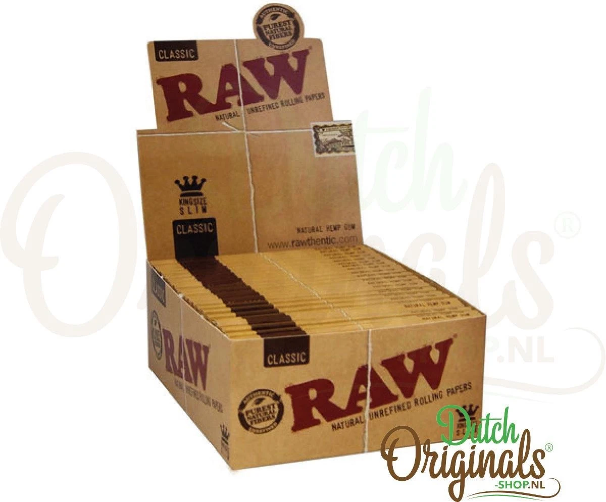 RAW Classic King Size Slim Vloei - Lange Vloei - Vloeipapier - Rolling Paper (Smoking) - 4 Stuks 2 RAW Classic King Size Slim Vloei - Lange Vloei - Vloeipapier - Rolling Paper (Smoking) - 4 Stuks - Afbeelding 2