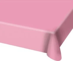 Folat 2x Stuks Tafelkleed Van Roze Plastic 130 X 180 Cm - Tafellakens/tafelkleden Voor Verjaardag Of Feestje