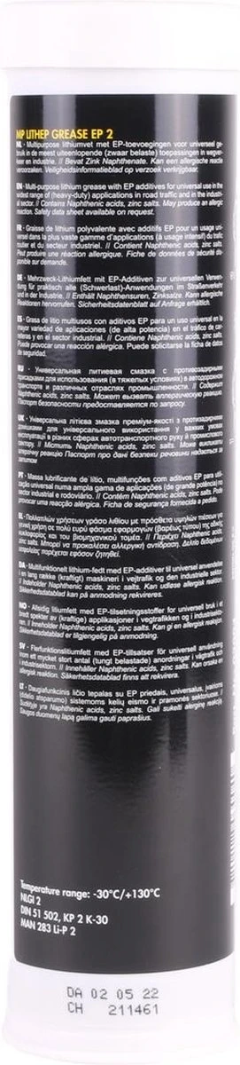 Kroon-Oil MP Lithep Grease EP2 - Vetpatroon | 400 G Patroon 7 Kroon-Oil MP Lithep Grease EP2 - Vetpatroon | 400 G Patroon - Afbeelding 7