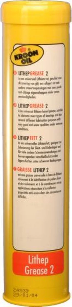 Kroon-Oil MP Lithep Grease EP2 - Vetpatroon | 400 G Patroon 14 Kroon-Oil MP Lithep Grease EP2 - Vetpatroon | 400 G Patroon - Afbeelding 14