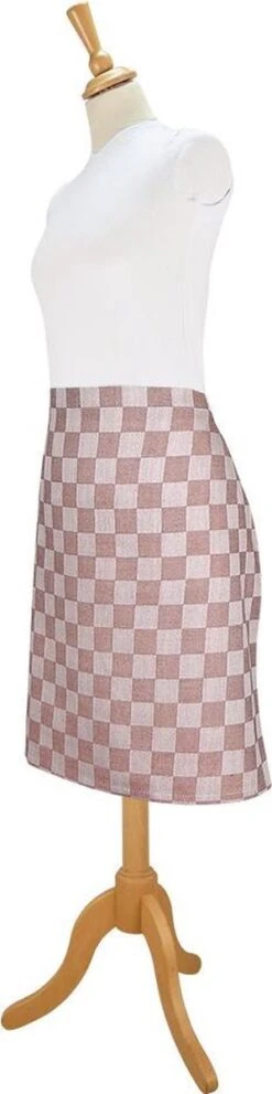 Treb Horecalinnen Schorten Sloven 2 Stuks Beige En Wit Geblokt 60x70cm - Treb WS