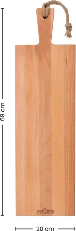 Bowls And Dishes | Puur Hout Duurzaam | Beuken Borrelplank - Serveerplank - Hapjesplank - Tapasplank - Kaasplank 69 X 20 X 2 Cm -Merkloos Verkoopwinkel 398x1200