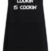 Roly Keukenschort Mr. Good Lookin' Is Cookin' - One Size - Zwart - Vaderdag Cadeau - Papa Cadeau - Cadeau Voor Hem - Cadeau Voor Vader - Keukenschort Met Tekst