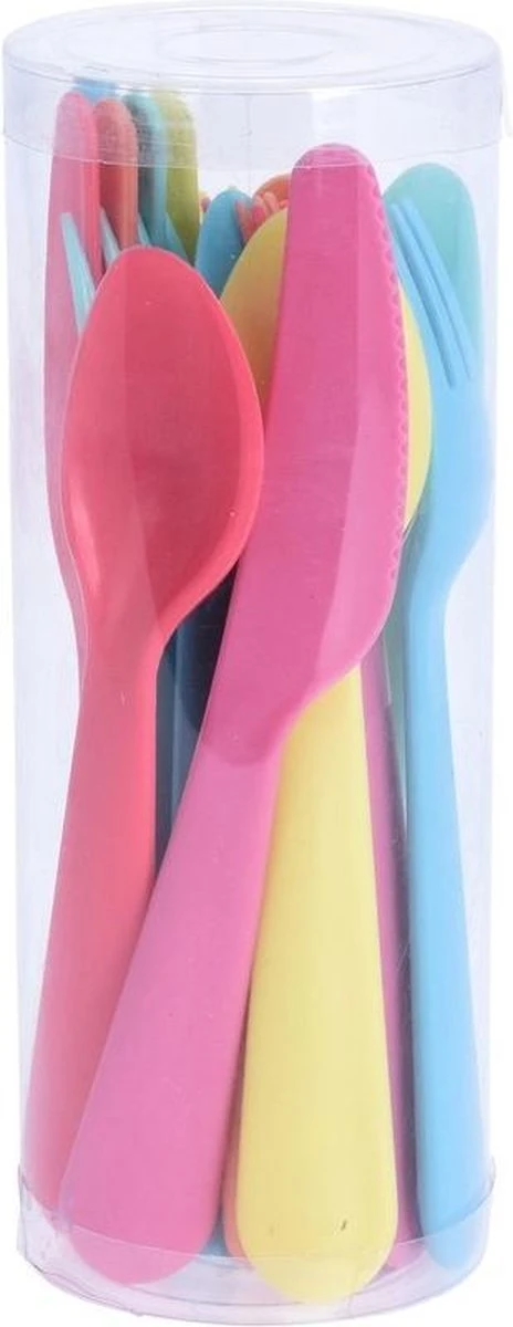 Merkloos 18x Gekleurd Bestek Kunststof 16 Cm - Campingservies/picknickservies 1 Merkloos 18x Gekleurd Bestek Kunststof 16 Cm - Campingservies/picknickservies